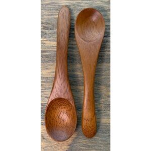 Set of 2 Olive Wood Serving Spoons Utensils 5.5" Long